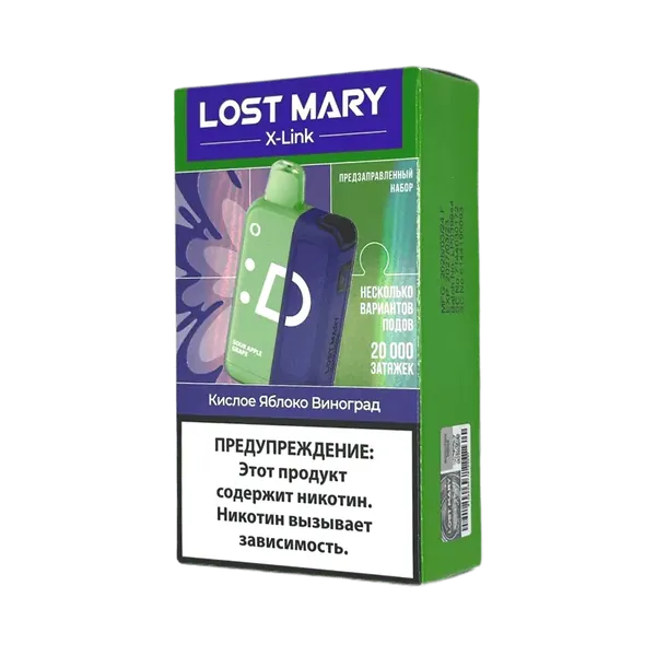 Устройство с картриджем Lost Mary 20000 Кислое яблоко виноград